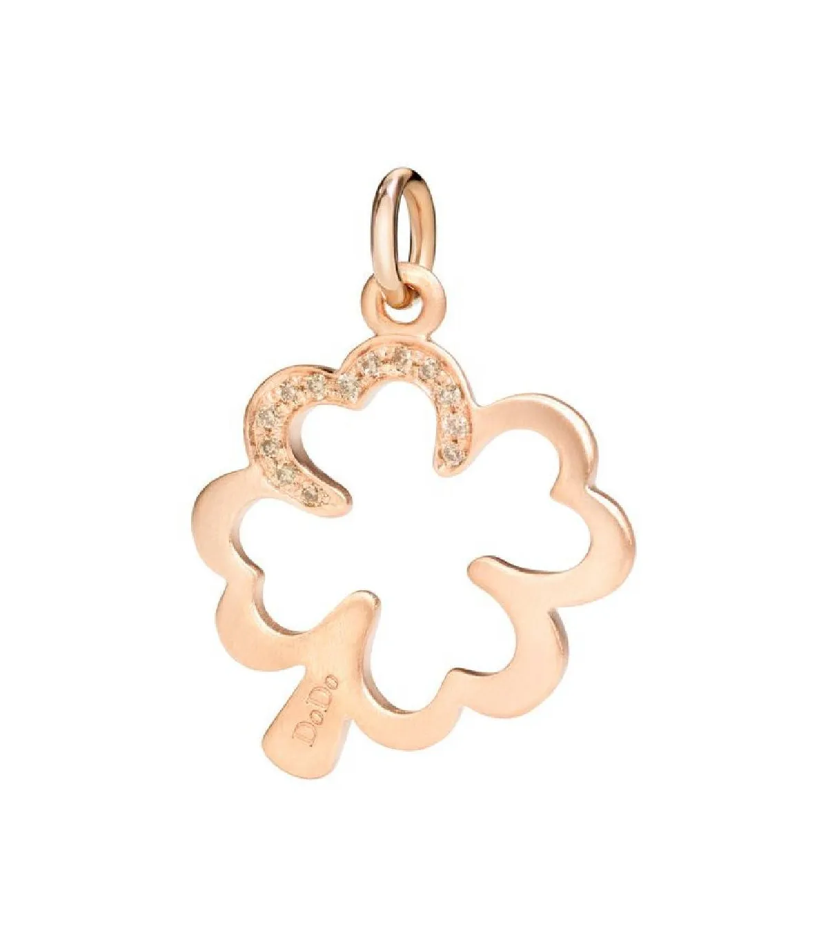 Charm Dodo Quadrifoglio Oro Rosa 9Kt Diamanti DMQDT/9/BR/K