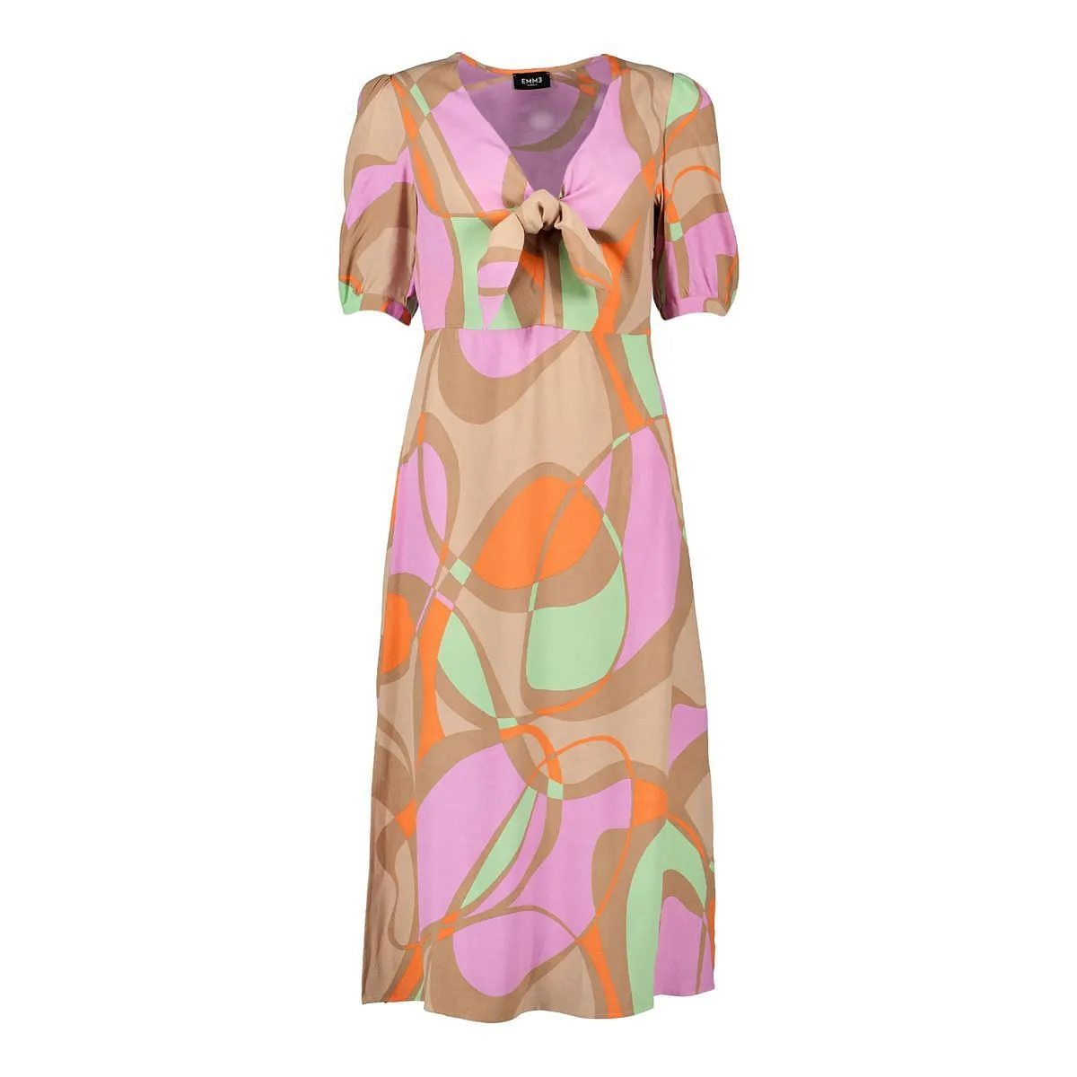      EMME MARELLA ABITO CON FIOCCO IN FANTASIA PAVONE DONNA  